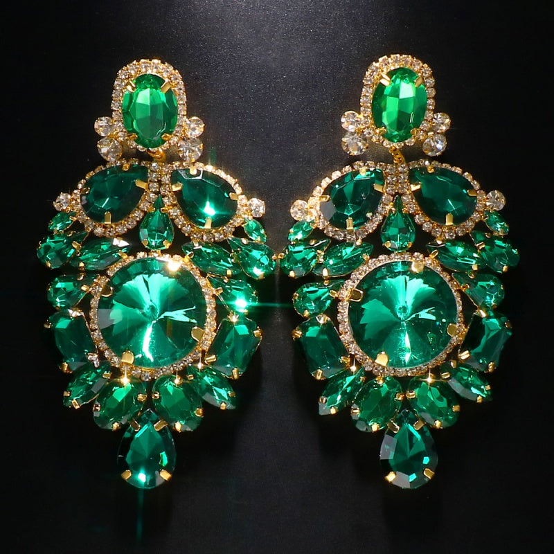 Daily Party Vintage Patchwork Rhinestone Earrings