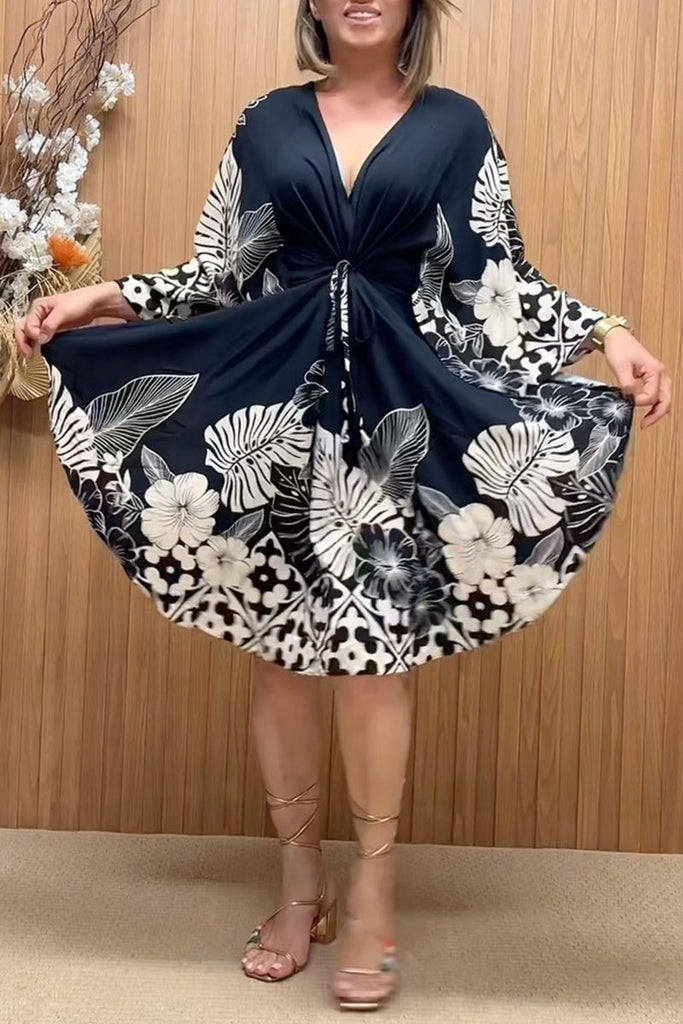 Casual Street Daily Vacation Floral Print V Neck Dresses