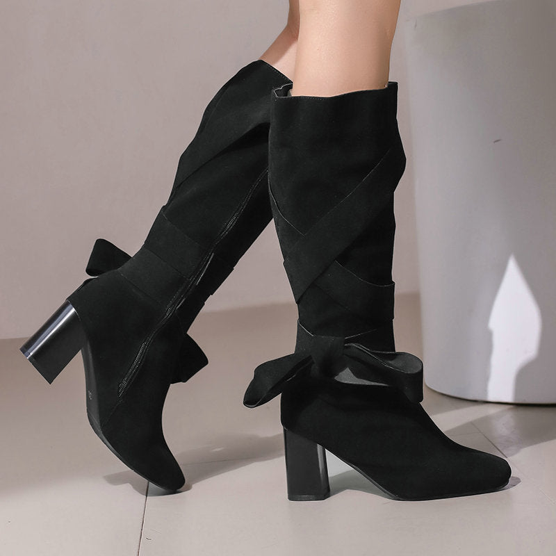 Casual Patchwork Bow Decor Solid Color Round Out Door Shoes