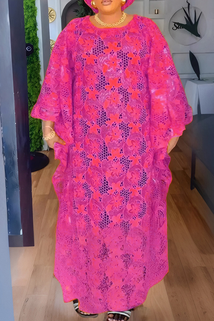 Elegant Solid Color Hollow Out O Neck Long Sleeve Two Pieces