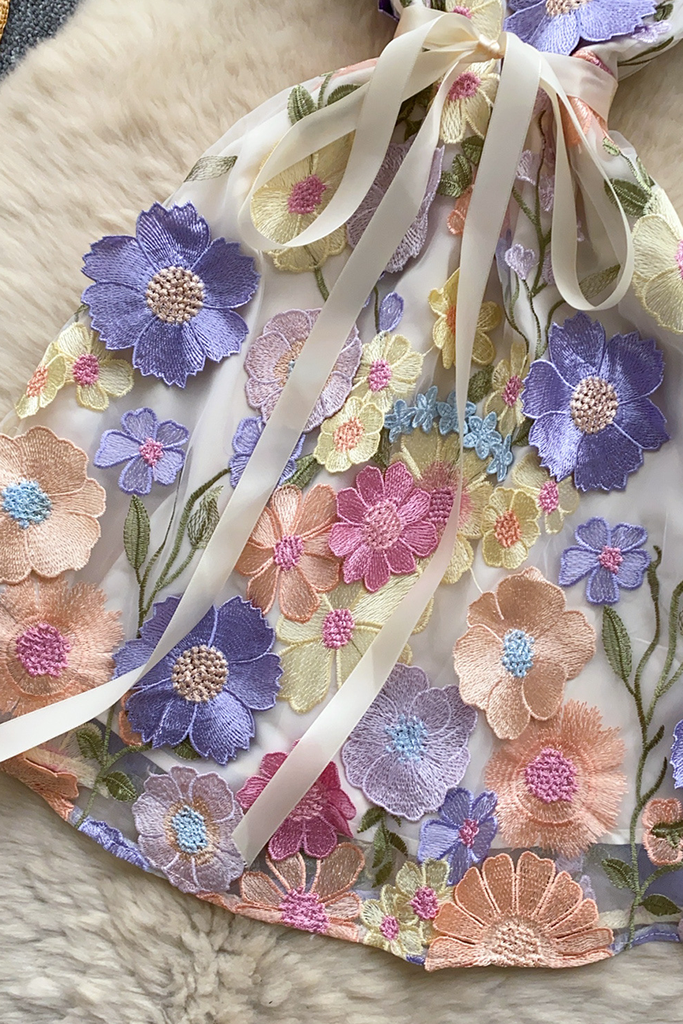 Sexy Flowers Strap Design Sling Dresses