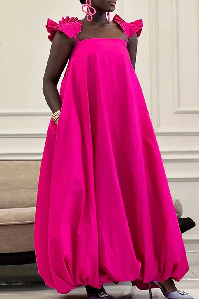 Sexy Casual Vacation Solid Color Backless Spaghetti Strap Long Dresses