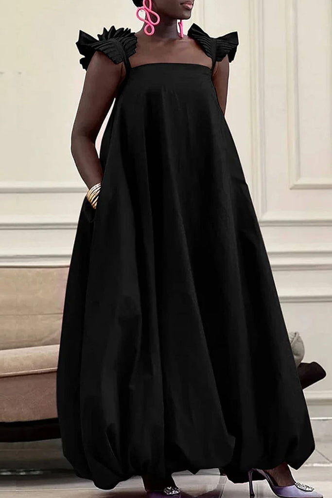 Sexy Casual Vacation Solid Color Backless Spaghetti Strap Long Dresses