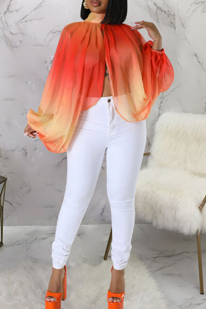 Sexy Print Slit O Neck Tops