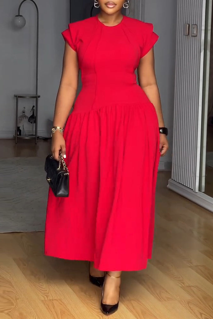 Casual Daily Elegant Solid Color Basic O Neck A Line Dresses