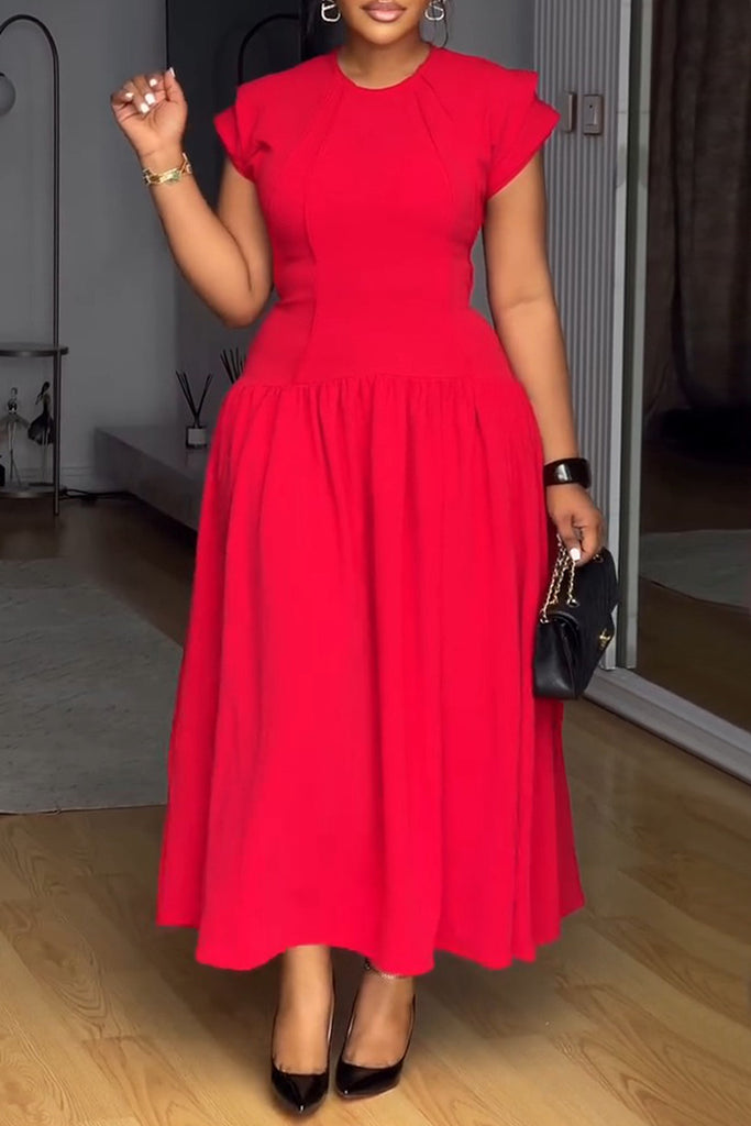 Casual Daily Elegant Solid Color Basic O Neck A Line Dresses
