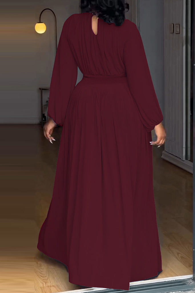 Casual Daily Solid Color Basic O Neck Long Sleeve Two Pieces