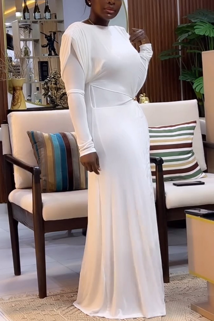 Prom Birthday Solid Color Metal Accessories Trim Ruched Conventional Collar Straight Dresses