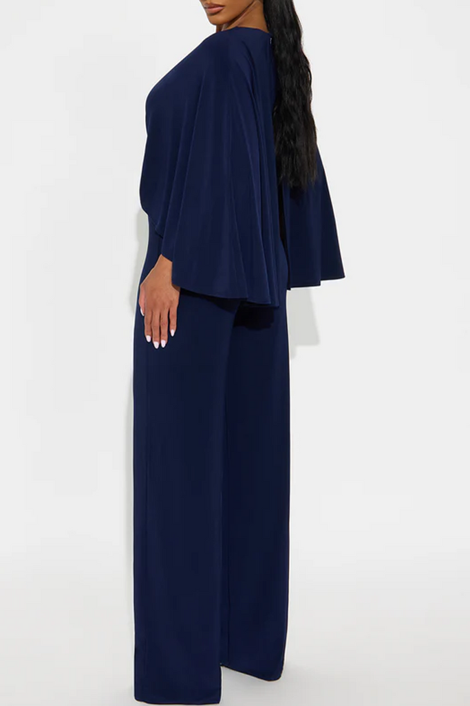 Casual Daily Solid Color Ruched V Neck Straight Jumpsuits