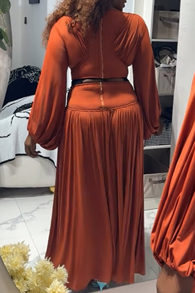 Casual Daily Solid Color Basic O Neck Long Sleeve Two Pieces