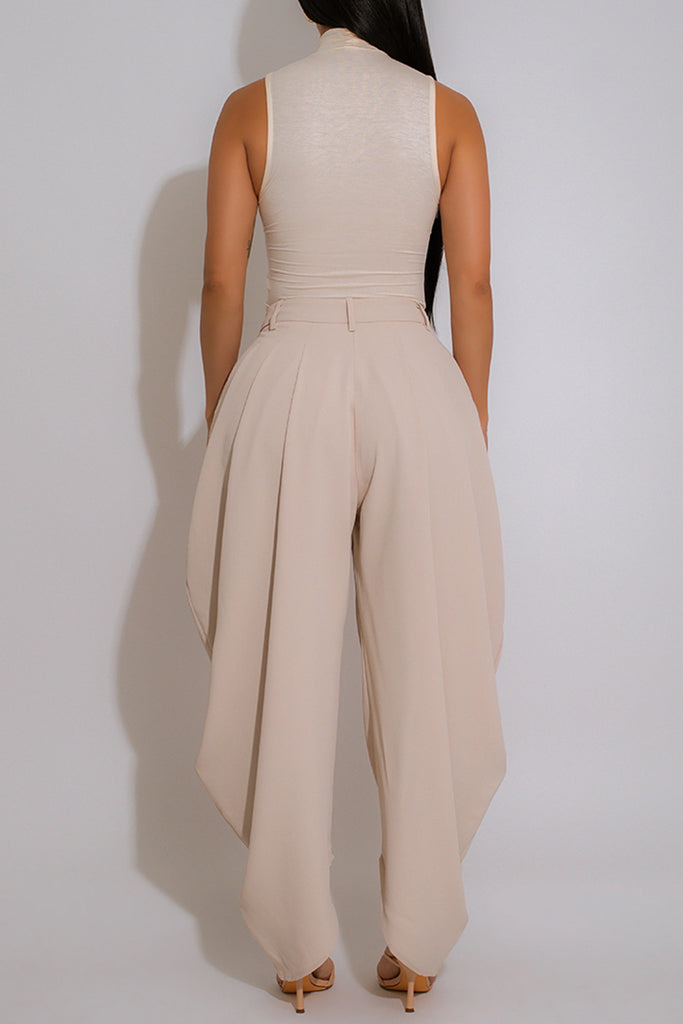 Casual Daily Solid Color Ruched Regular High Waist Conventional Solid Color Bottoms