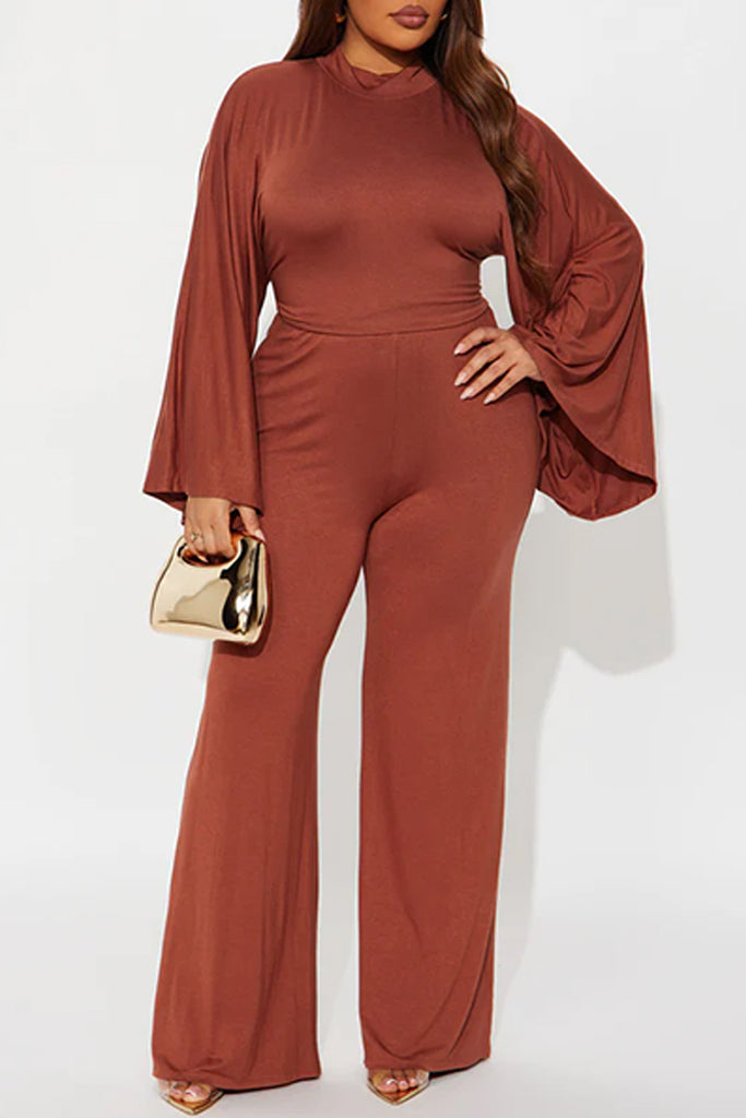 Casual Daily Solid Color Basic Half A Turtleneck Long Sleeve Two Pieces