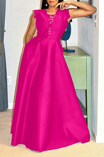 Elegant Deep V Neck Sleeveless Maxi Dress