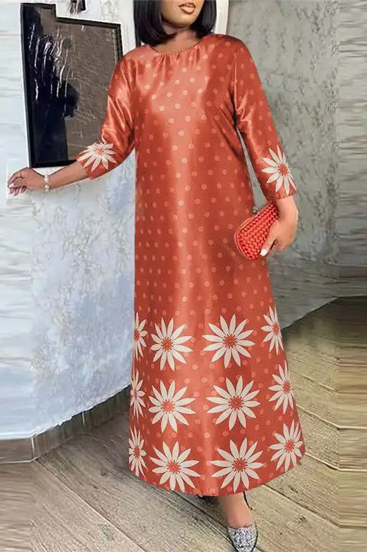 Elegant Floral Printed Casual Loose Party Maxi Dress