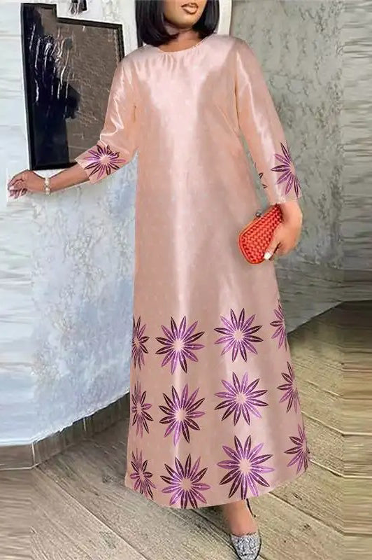 Elegant Floral Printed Casual Loose Party Maxi Dress