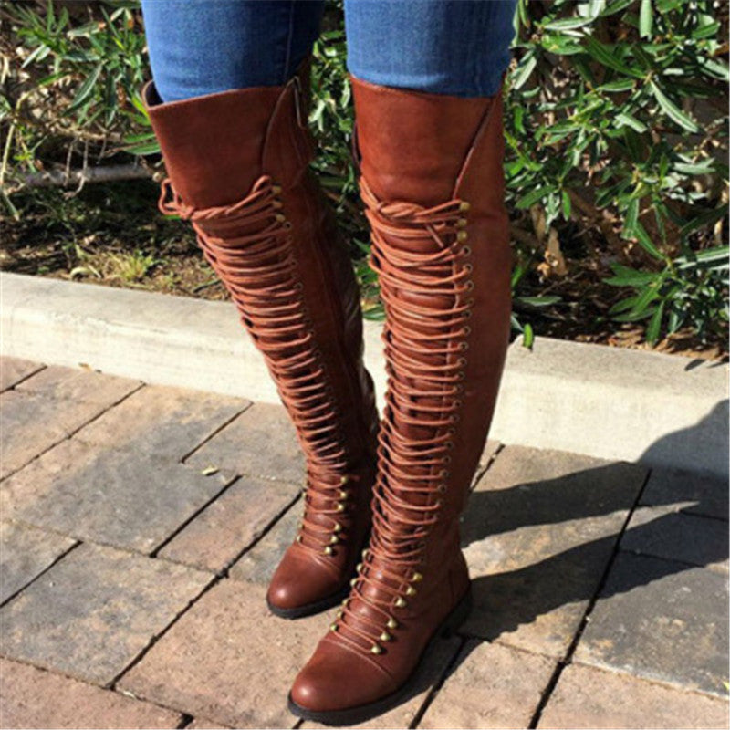 Fashion Solid Color Pointed Keep Warm High Boots