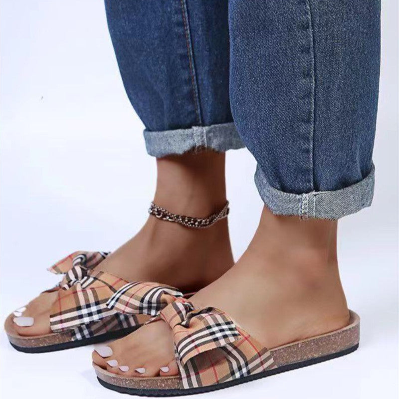 Fashion Casual Patchwork With Bow Round Comfortable Shoes