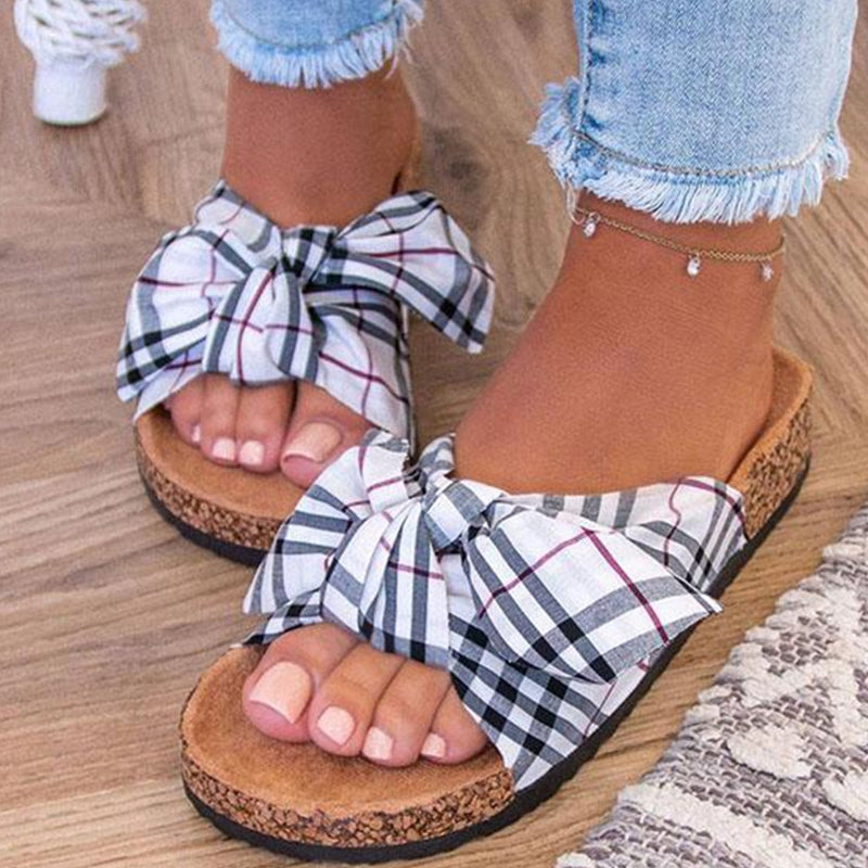 Fashion Casual Patchwork With Bow Round Comfortable Shoes