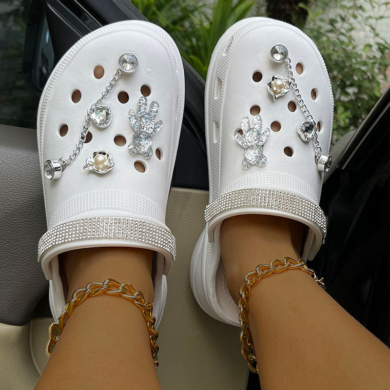 Fashion Casual Hollowed Out Patchwork Round Comfortable Shoes