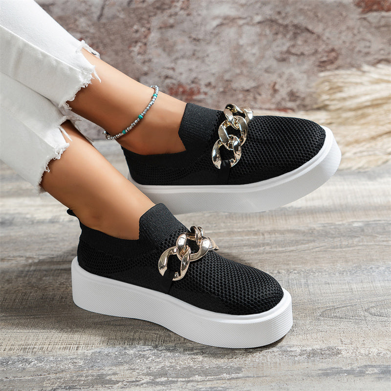 Fashion Casual Patchwork Solid Color Round Comfortable Out Door Flats Shoes