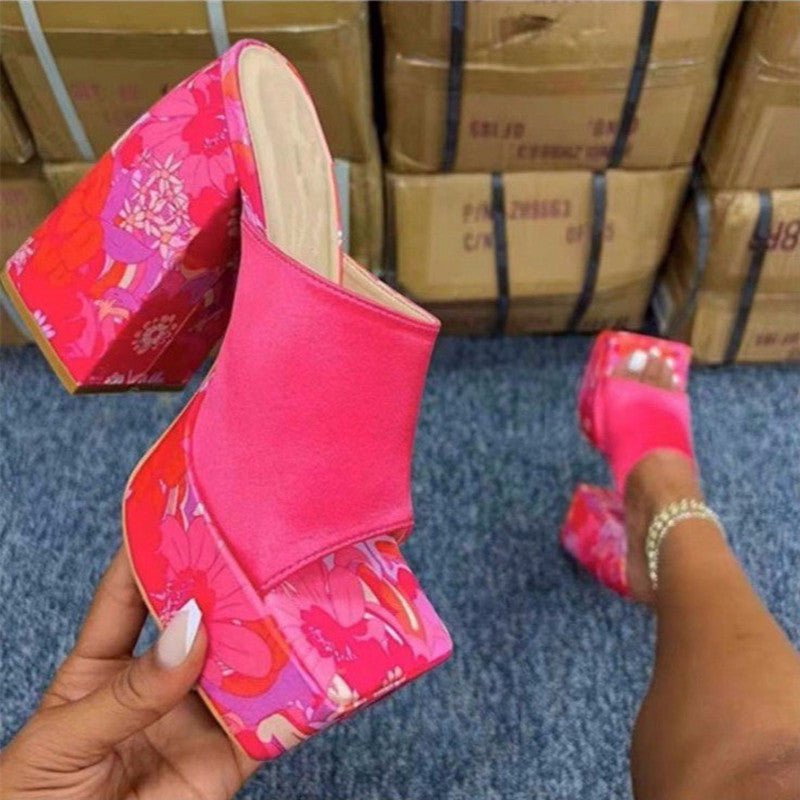 Casual Patchwork Square Wedges Shoes