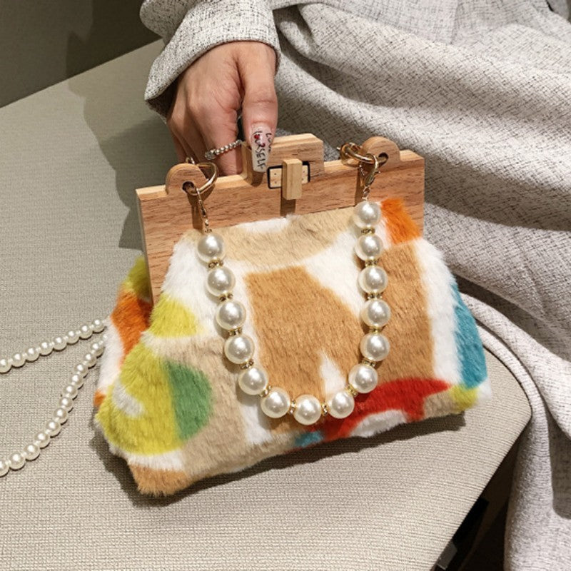 Casual Daily Patchwork Pearl Bags