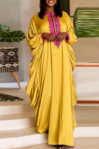 Elegant Long Sleeve Pleated Party A-Line Dress
