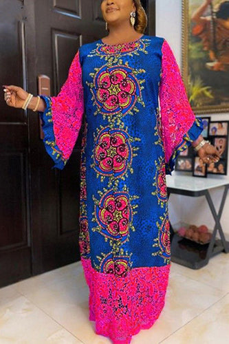 Vintage Oversize Lace Patchwork Maxi Dress