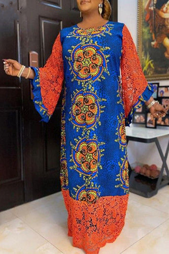 Vintage Oversize Lace Patchwork Maxi Dress