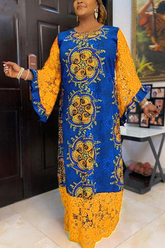 Vintage Oversize Lace Patchwork Maxi Dress