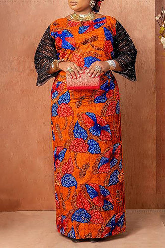 Vintage Fashion Crochet Patchwork Party Maxi Dress
