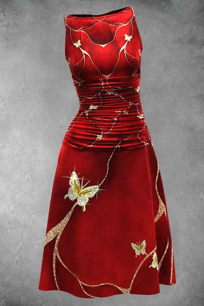 Butterfly Women's Flower Artistic Design Maxi Dress